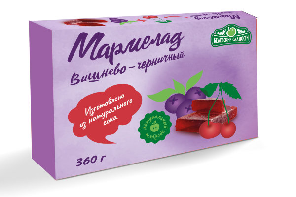 №2 Мармелад  "Вишнево-черничный" белевский 360г   в Краснотурьинске