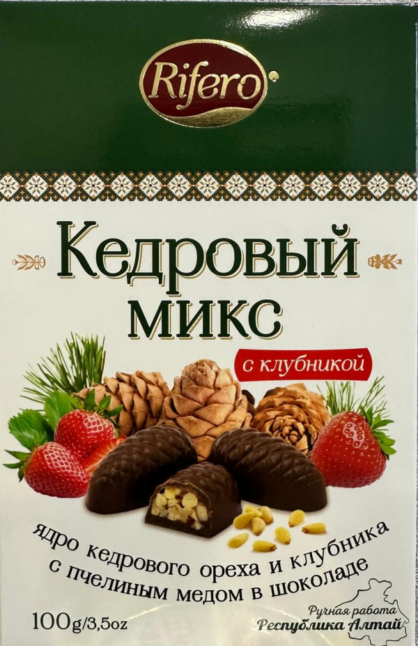 №1 Риф и ко Конфеты "Кедровый микс КЛУБНИКА" 100г     в Краснотурьинске