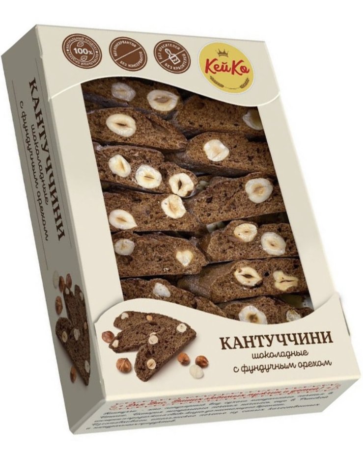  Кей Ко Кантуччини шоколадные с фундучным орехом, 200г  в Краснотурьинске